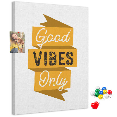 Tablón de corcho Vibraciones positivas en gráficos con estilo