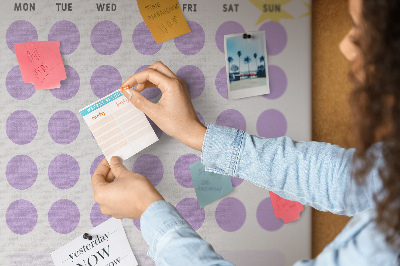 Tablero de corcho para pared planificador mensual con puntos de colores