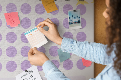 Tablero de corcho para pared planificador mensual con puntos de colores