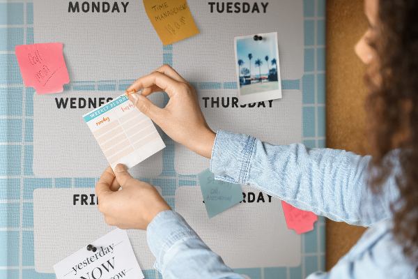 Tablón de corcho Agenda semanal con un lindo gato