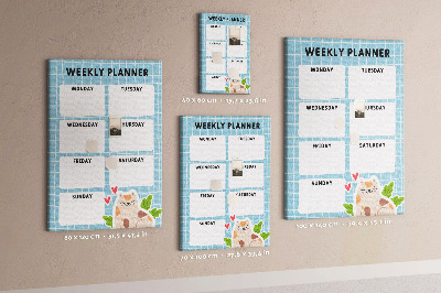 Tablón de corcho Agenda semanal con un lindo gato