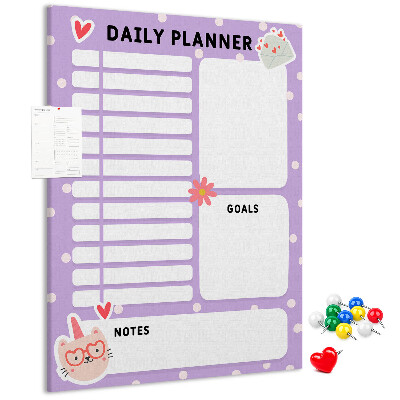 Tablero de corcho Agenda diaria en colores pastel.