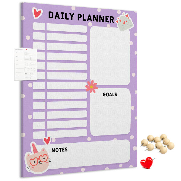 Tablero de corcho Agenda diaria en colores pastel.
