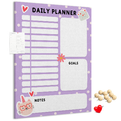 Tablero de corcho Agenda diaria en colores pastel.