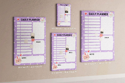 Tablero de corcho Agenda diaria en colores pastel.