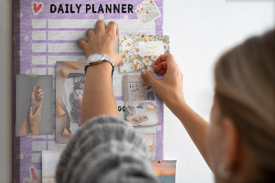 Tablero de corcho Agenda diaria en colores pastel.