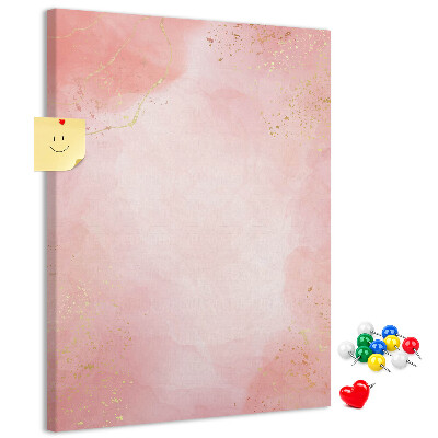 Tablero de corcho Un delicado fondo rosa con detalles dorados.