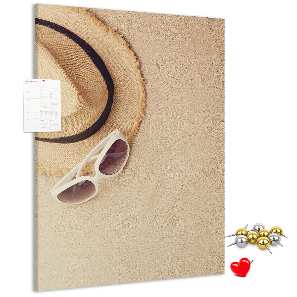 Tablero de corcho para pared Accesorios de playa de verano en la arena