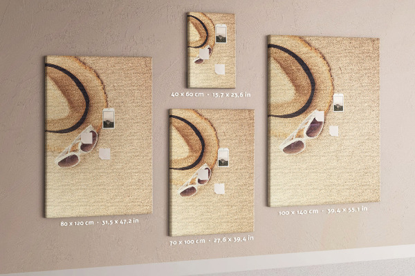 Tablero de corcho para pared Accesorios de playa de verano en la arena