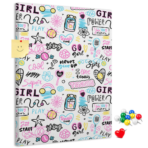 Tablero de corcho Energía deportiva y poder femenino.