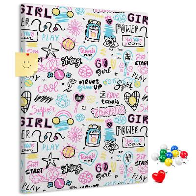 Tablero de corcho Energía deportiva y poder femenino.