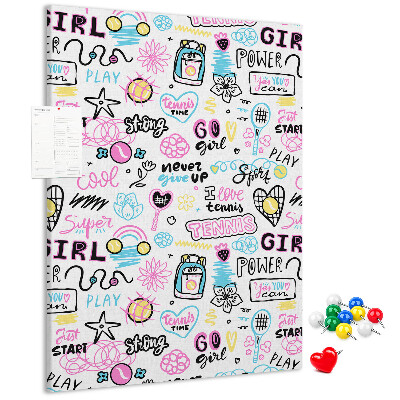 Tablero de corcho Energía deportiva y poder femenino.
