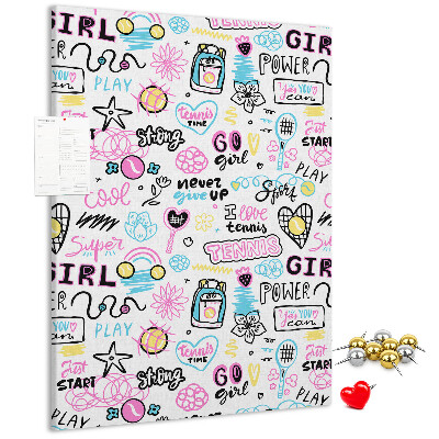Tablero de corcho Energía deportiva y poder femenino.