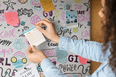Tablero de corcho Energía deportiva y poder femenino.