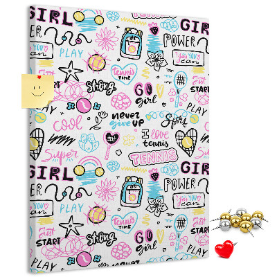 Tablero de corcho Energía deportiva y poder femenino.