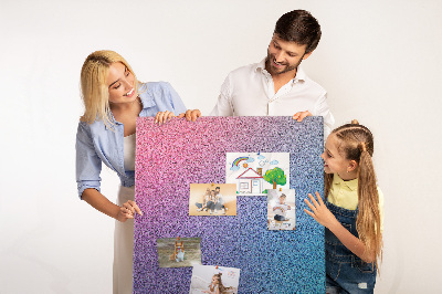 Pizarra de corcho decorativa con diseño degradado en tonos rosas y morados