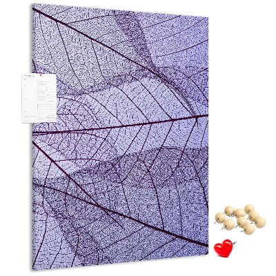 Tablero de corcho Hojas delicadas en tonos morados.