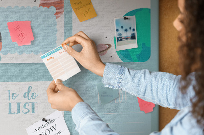 Tablero de corcho para pared con diseño de agenda cósmica y motivo planetario