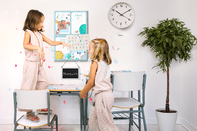 Tablero de corcho para pared con diseño de agenda cósmica y motivo planetario