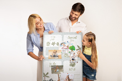 Tablón de corcho Tema de la selva con animales exóticos