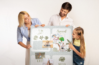 Tablón de corcho Tema de la selva con animales exóticos