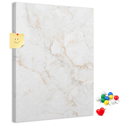 Tablero de corcho Elegante estampado de mármol en tonos claros.