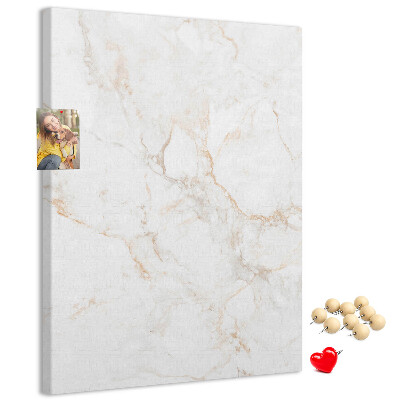 Tablero de corcho Elegante estampado de mármol en tonos claros.