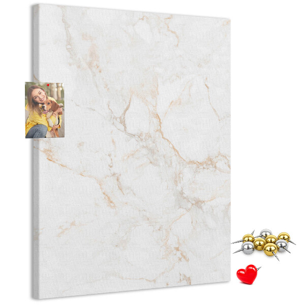 Tablero de corcho Elegante estampado de mármol en tonos claros.