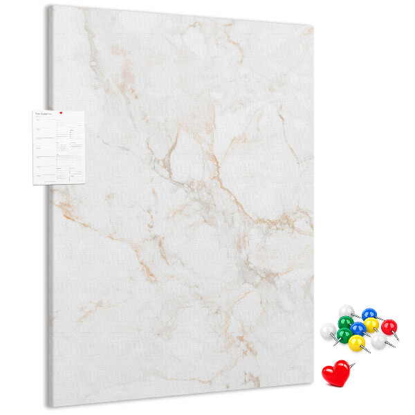 Tablero de corcho Elegante estampado de mármol en tonos claros.