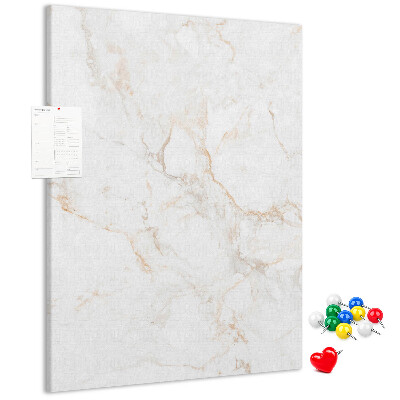 Tablero de corcho Elegante estampado de mármol en tonos claros.