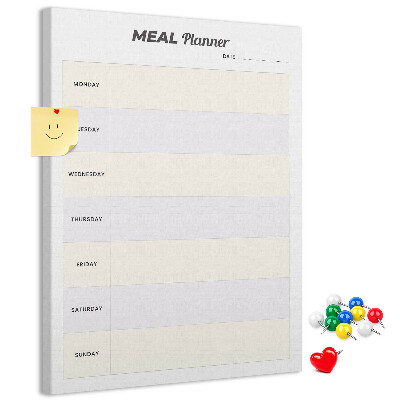 Tablón de corcho Planificador de comidas para toda la semana