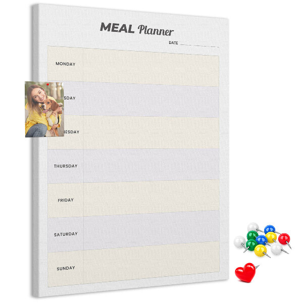 Tablón de corcho Planificador de comidas para toda la semana