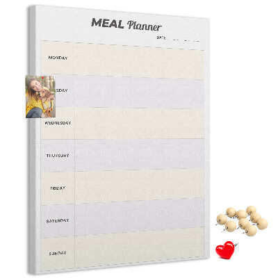 Tablón de corcho Planificador de comidas para toda la semana