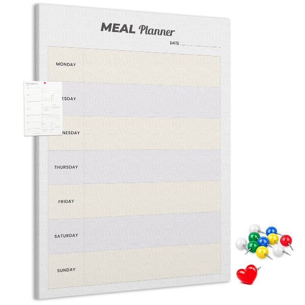 Tablón de corcho Planificador de comidas para toda la semana