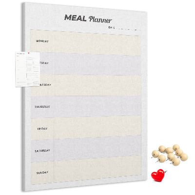Tablón de corcho Planificador de comidas para toda la semana