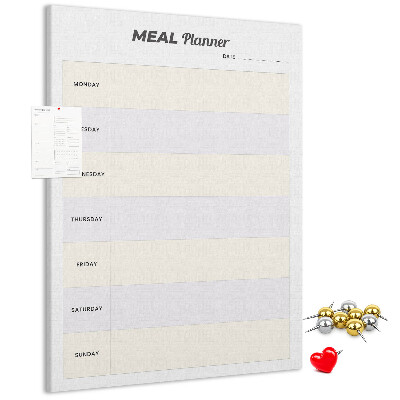 Tablón de corcho Planificador de comidas para toda la semana