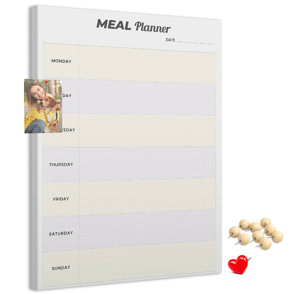 Tablón de corcho Planificador de comidas para toda la semana