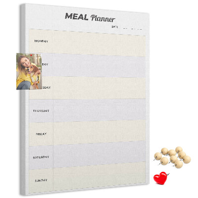 Tablón de corcho Planificador de comidas para toda la semana