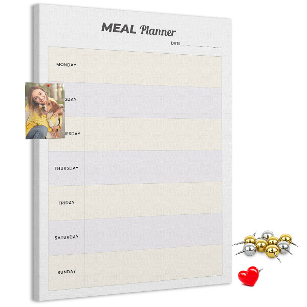 Tablón de corcho Planificador de comidas para toda la semana