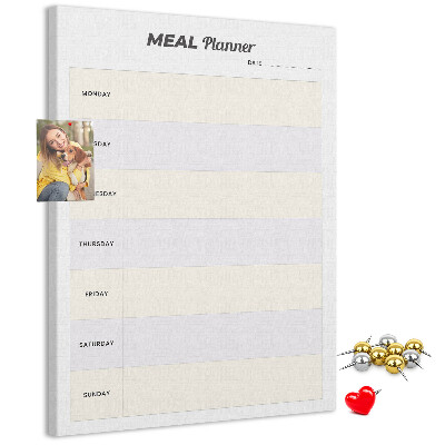 Tablón de corcho Planificador de comidas para toda la semana