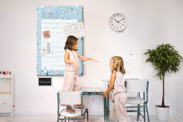 Tablero de corcho para pared Tema de estrellas para listas de tareas