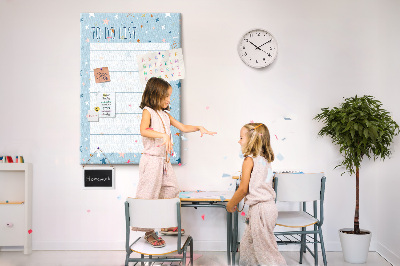 Tablero de corcho para pared Tema de estrellas para listas de tareas