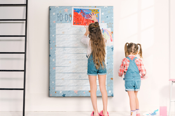 Tablero de corcho para pared Tema de estrellas para listas de tareas