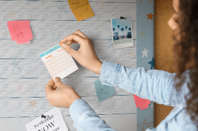 Tablero de corcho para pared Tema de estrellas para listas de tareas