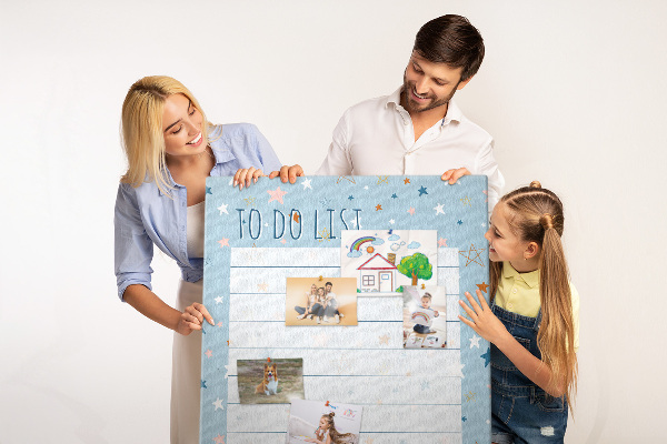 Tablero de corcho para pared Tema de estrellas para listas de tareas
