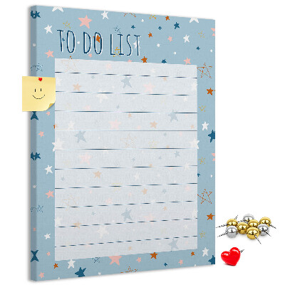 Tablero de corcho para pared Tema de estrellas para listas de tareas