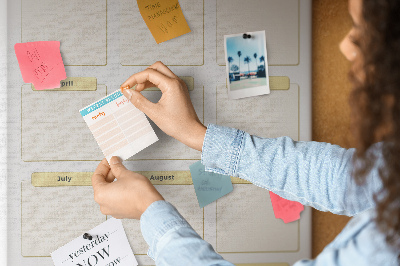 Tablón de corcho Calendario anual para la planificación de eventos