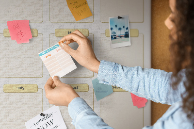 Tablón de corcho Calendario anual para la planificación de eventos