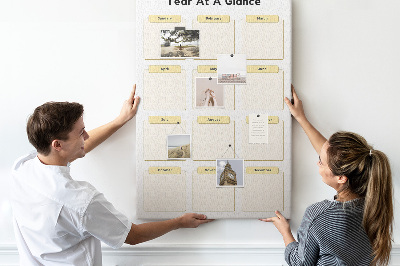 Tablón de corcho Calendario anual para la planificación de eventos