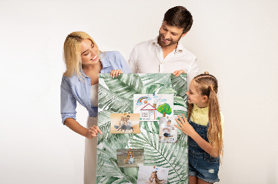 Tablero de corcho Hojas tropicales en tonos verdes